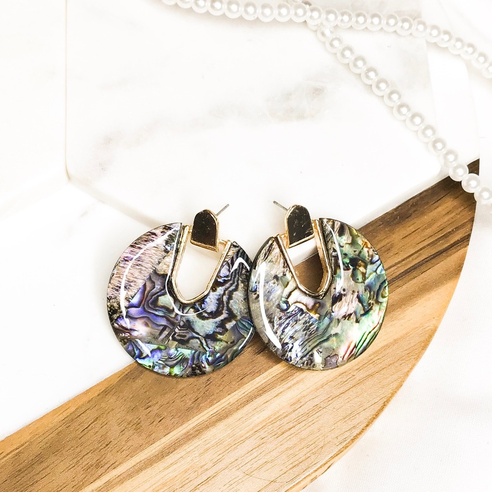 Black Tortoise Shell Acrylic Statement Earrings